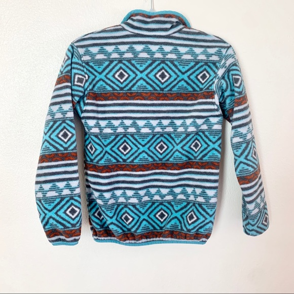 Patagonia Lightweight Synchilla Snap-T Pullover Youth XL (14) Blue Aztec Tribal - Picture 2 of 6